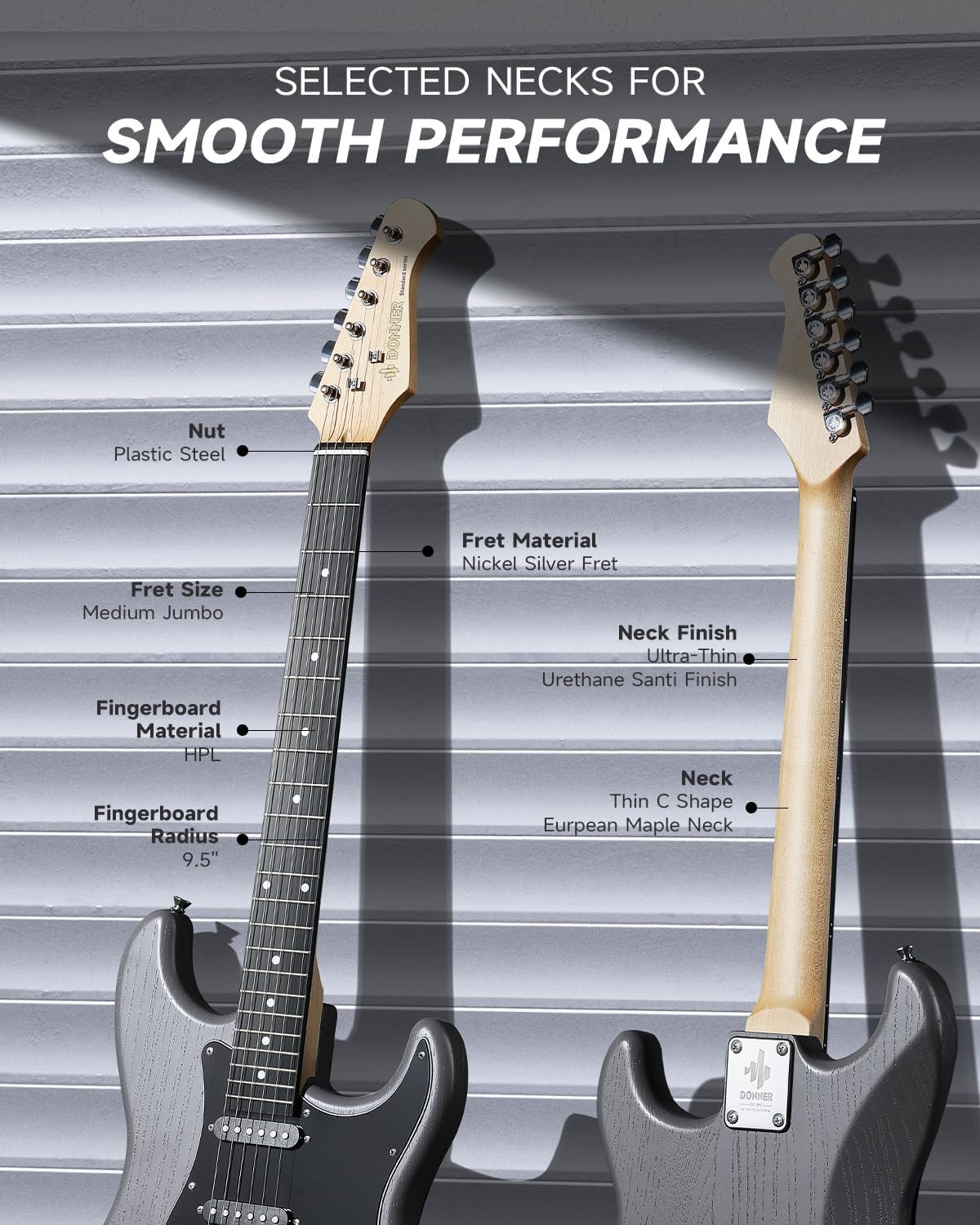 DONNER DST-80 Electric Guitar 39' Beginner Electric Guitar Kit with Amp, Classic SSS Pickup Complete with Gig Bag, Tuner, Capo, Strap, Picks, and Free Online Lessons