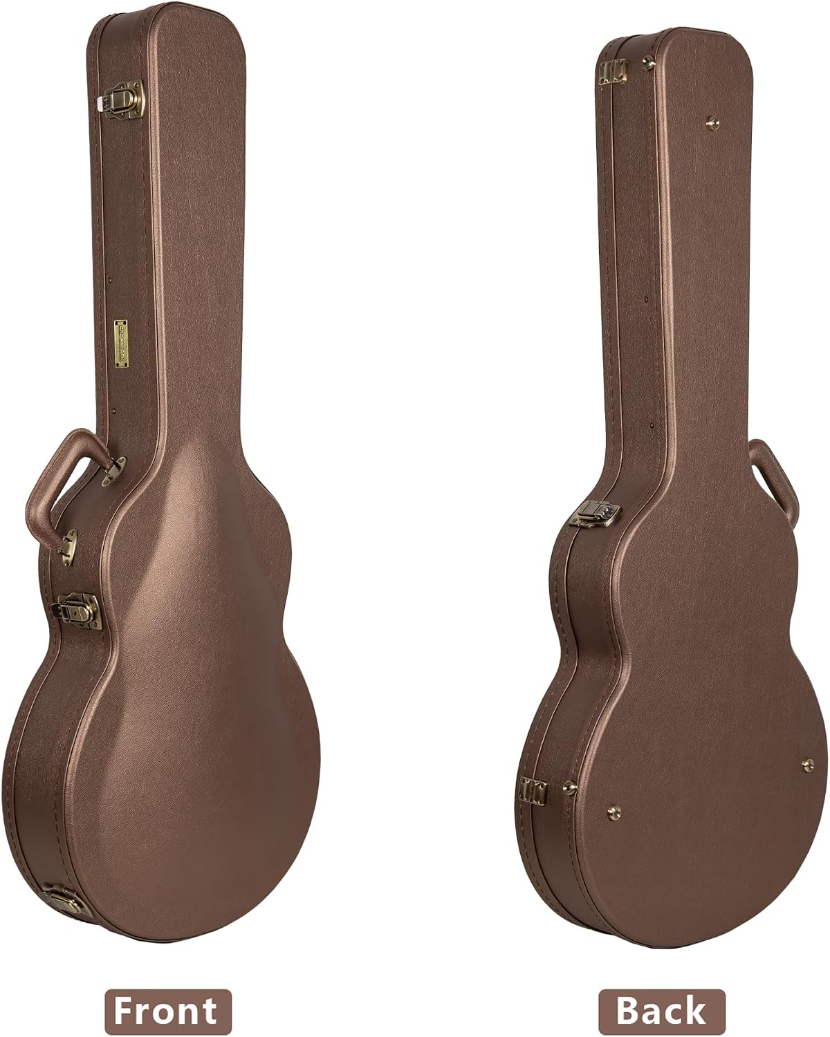 Crossrock Wooden Electric Guitar Case for 335 Style Semi-Hollow | Chocolate Brown Faux Leather, Purple Velvet Interior, Lock – Designer Series(CRW520SACB)