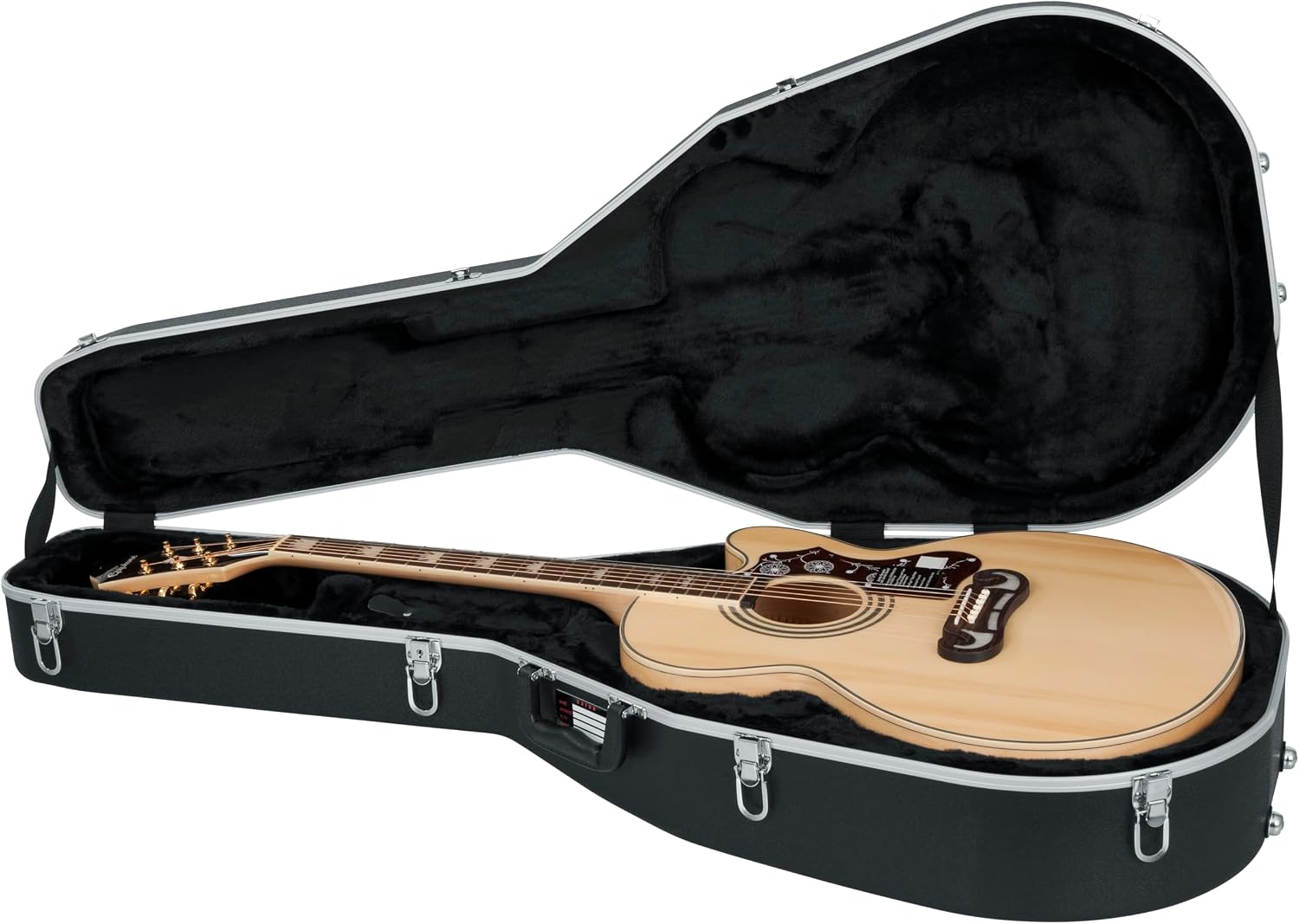 Gator Cases Deluxe ABS Molded Case for Acoustic Guitars, Fits Jumbo Sized Acoustics (GC-JUMBO)