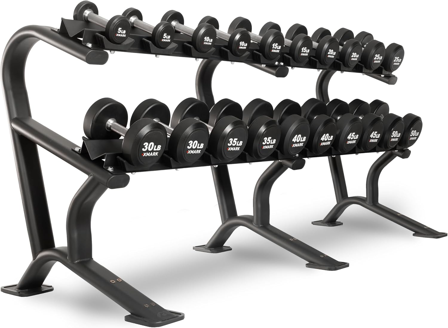 XMARK Dumbbell Weights Sets, 5-50lb and 5-75lb Dumbbell Sets, No Odor, Urethane Dumbbells, Commercial Gym and Home Gym Equipment