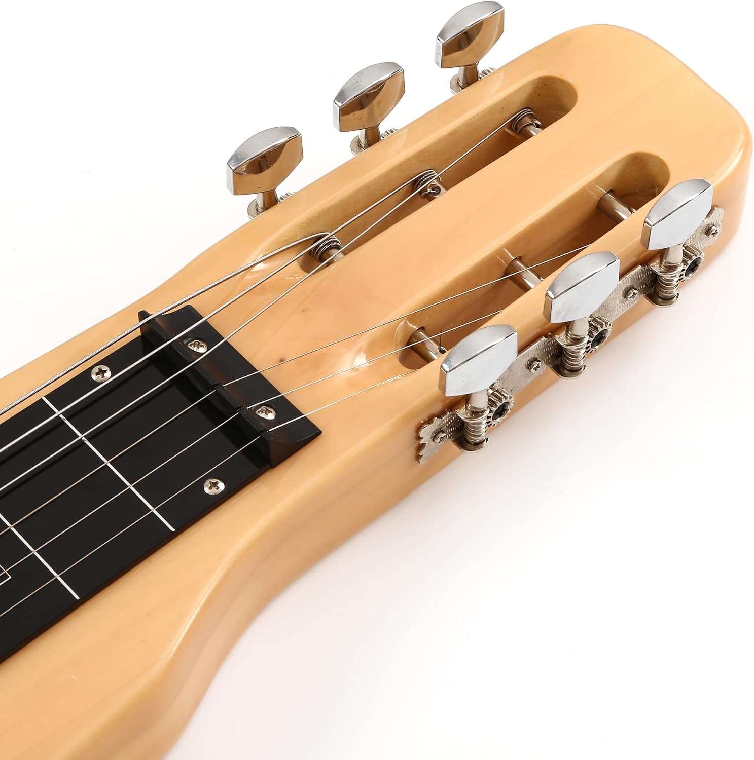 Batking Lap Steel Guitar 6 String Slotted Head Stock Electric Slide Guitars Natural Color