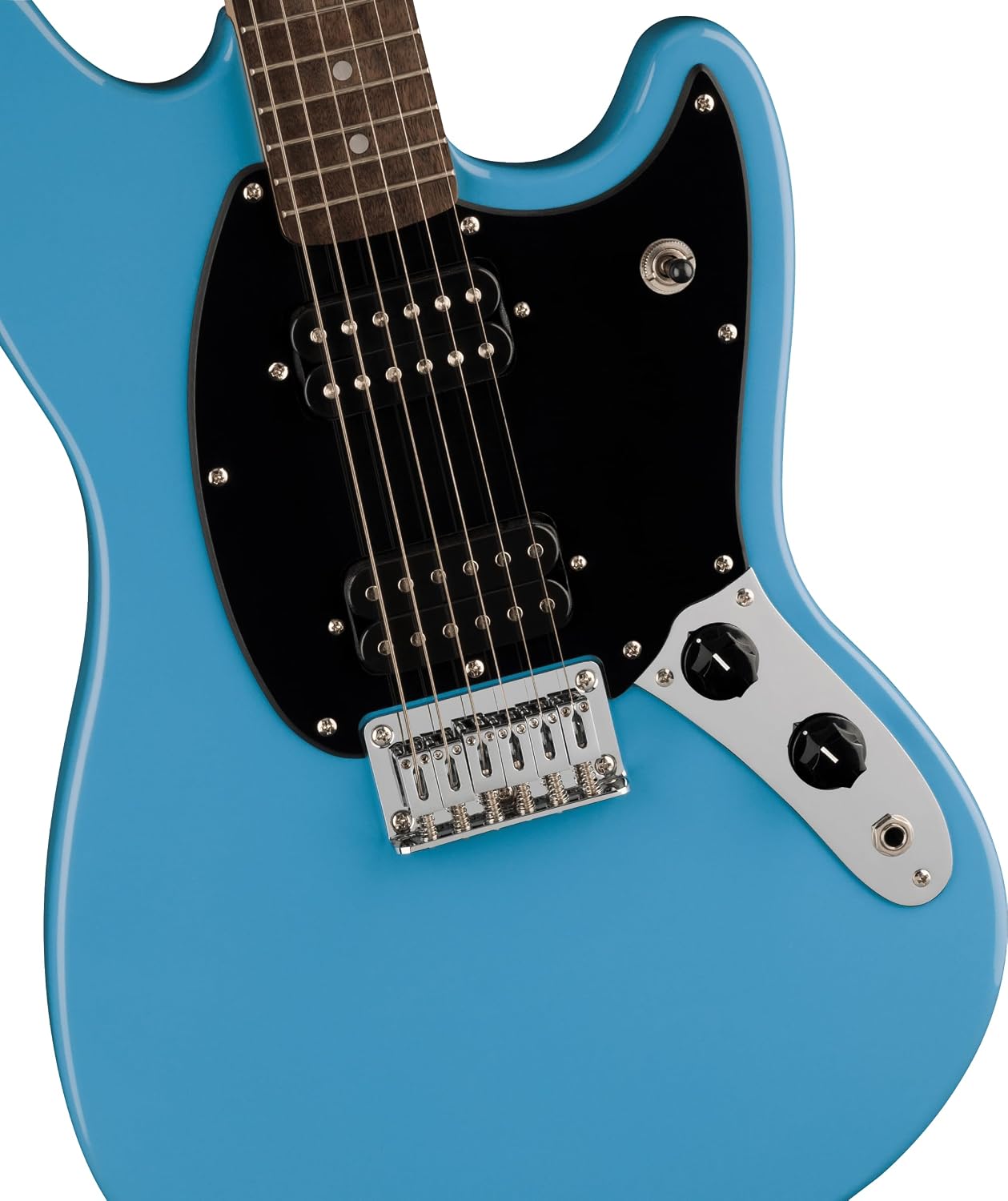 Squire Sonic Mustang Electric Guitar, California Blue, Laurel Fingerboard