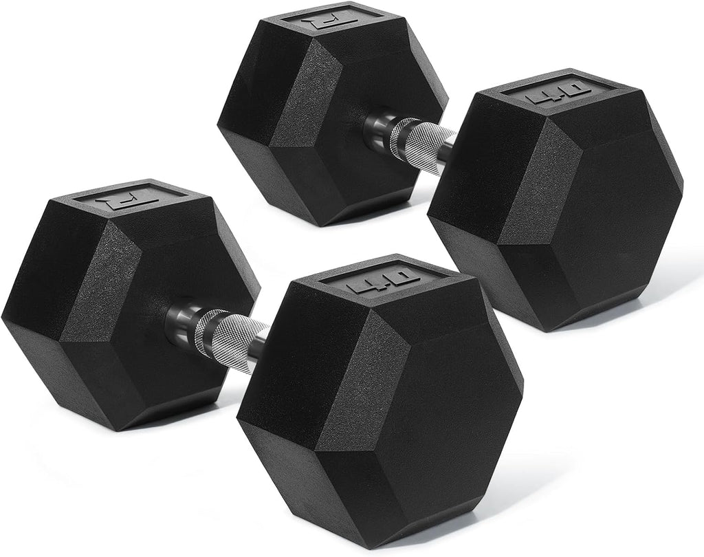 Ritfit 5-650 LBS PVC Encased Hex Dumbbell Sets with Optional Rack for Home Gym, Hand weight with Chrome Handle for Strength Training,Workouts