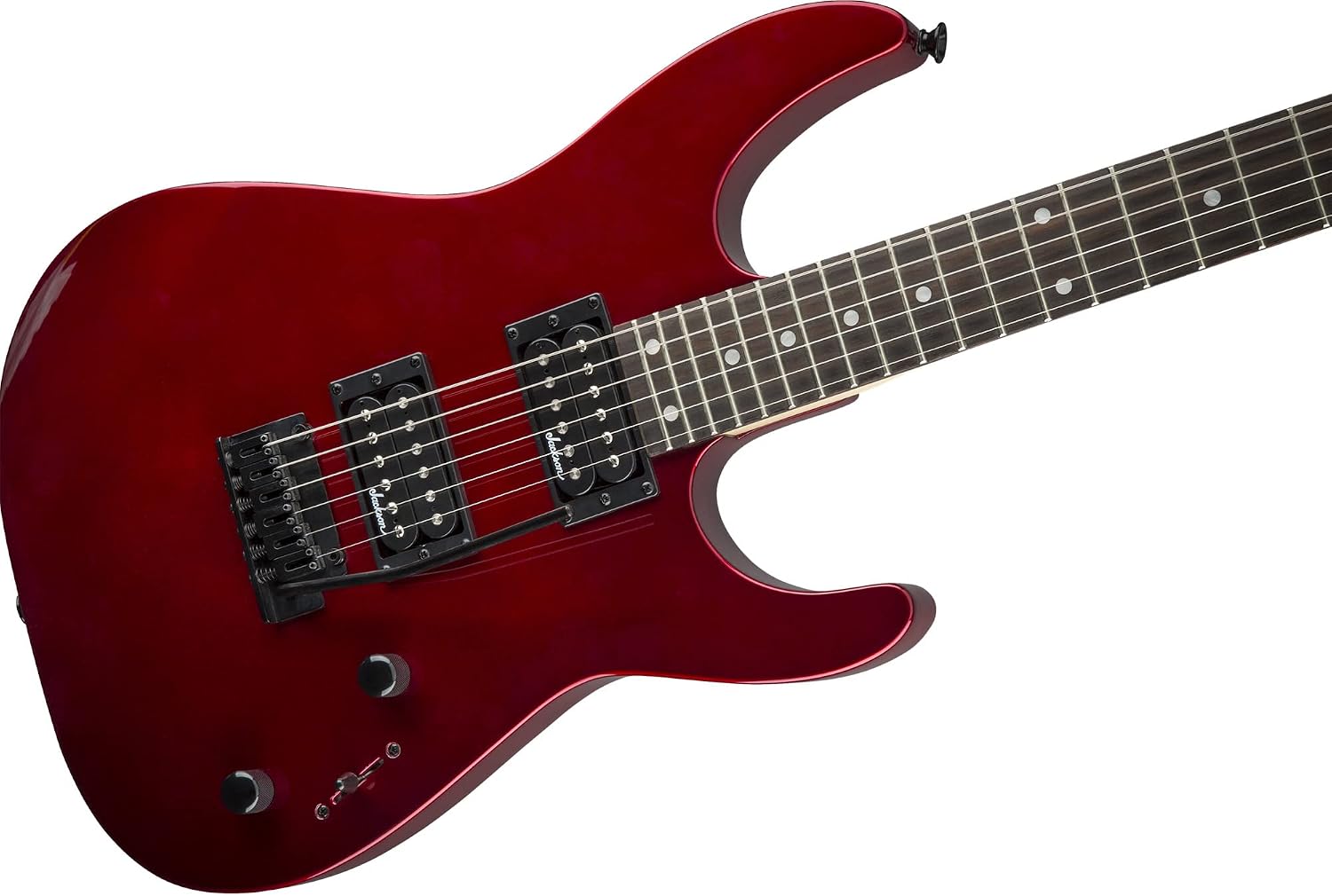 Jackson JS Series Dinky JS12 Electric Guitar - Metallic Red Bundle with Cable, Tuner, Strap, Picks, and Austin Bazaar Instructional DVD