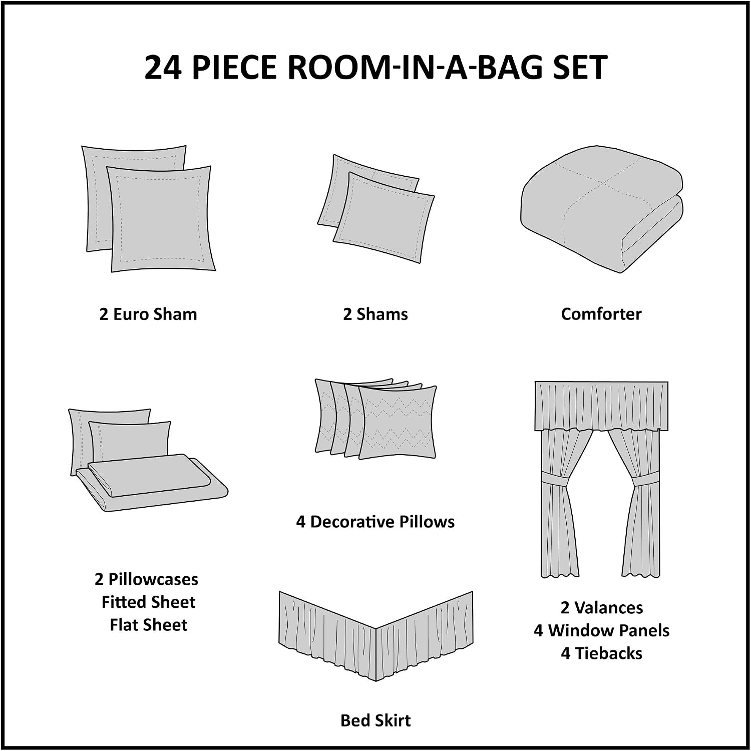 Madison Park Essentials Room in a Bag Faux Silk Comforter Set-Luxe Diamond Tufting All Season Bedding, Matching Curtains, Decorative Pillows, Cal King(104'x92'), Blush 24 Piece (MPE10-811)