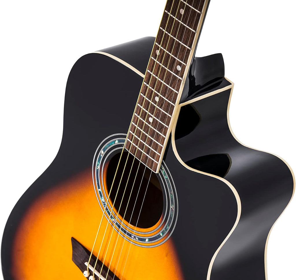 Washburn Vintage Series 6 String Acoustic-Electric Guitar, Right, Tobacco Sunburst (WA90CEVSB)