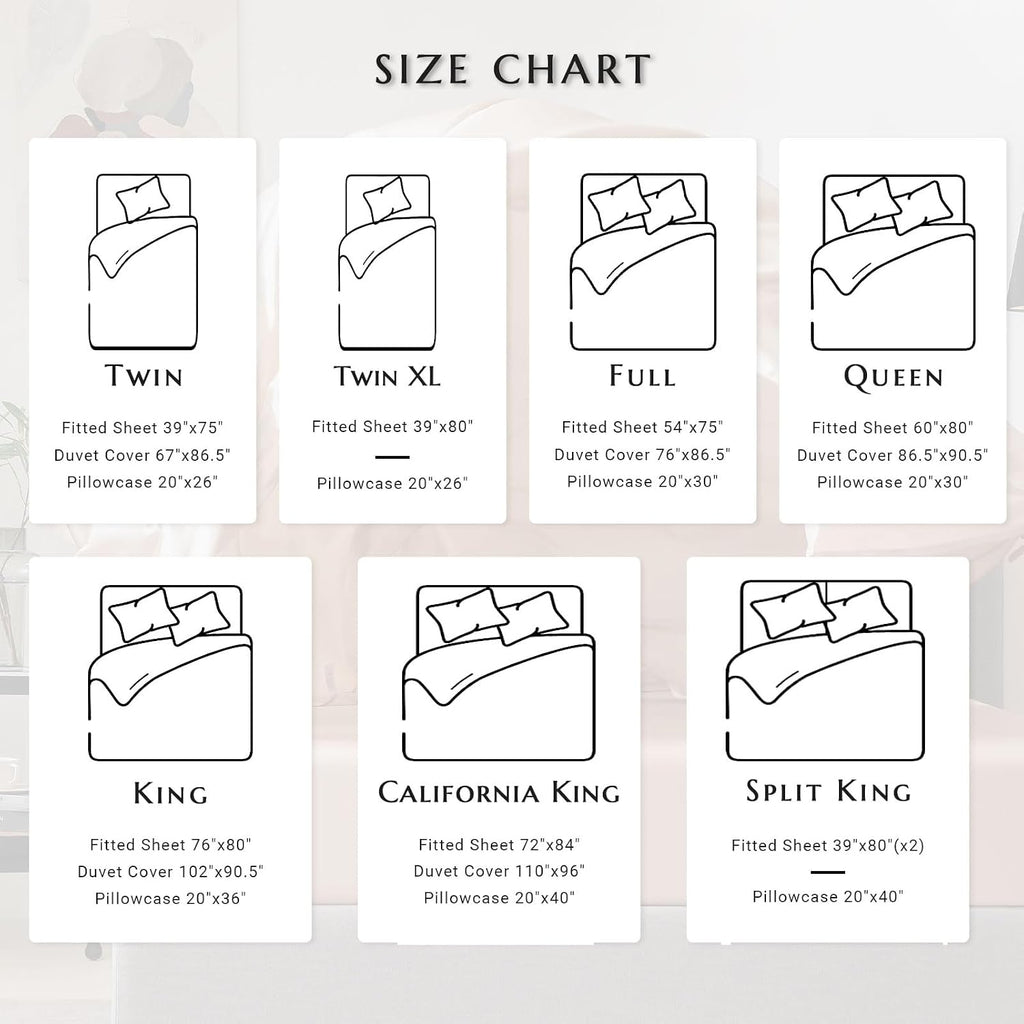 THXSILK 100% Silk Sheet Set, 7A+ Silk Sheet Set Soft Breathable, Luxury Bedding (1 Duvet Cover, 1 Fitted Sheet, 2 Pillow Shams), King, Charcoal
