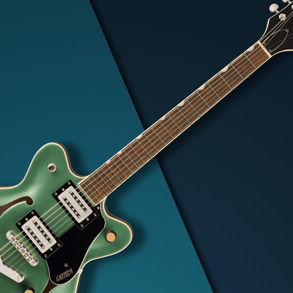 Gretsch G2655 Streamliner Center Block Jr. Electric Guitar with Maple Body (Steel Olive) Bundle