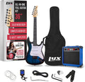 LyxPro 36 Inch Electric Guitar and Kit for Kids with 3/4 Size Beginner's Guitar, Amp, Six Strings, Two Picks, Shoulder Strap, Digital Clip On Tuner, Cable and Soft Case Gig Bag - Blue