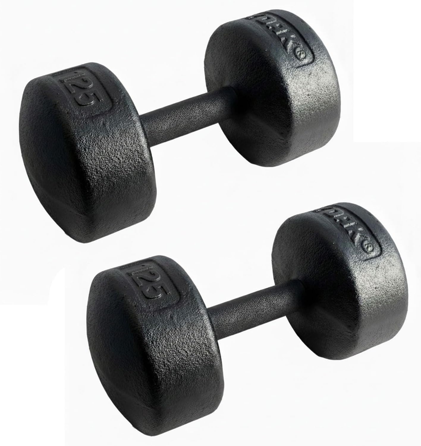Legacy Solid Round Dumbbell Black – Heavy Duty Cast Iron Hand Weight with Knurled Ergonomic Grip for Strength Training, Muscle Toning, Home Gym Workout – 5 lb to 150 lb In Single & Pair