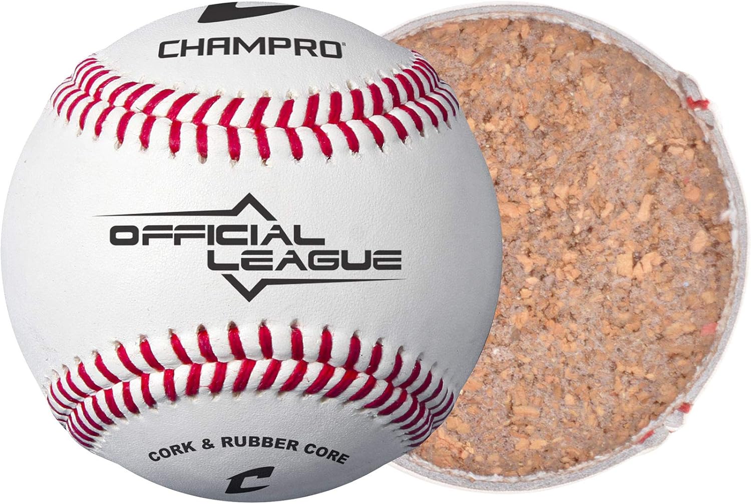 Champro CBB-90 Durahide Cover Baseballs - 36 Balls and one Rods Can Sleeve Included