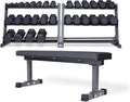 REP FITNESS Dumbbell Set with Bench – 5-50, 5-75 or 5-100 Rubber Hex Dumbbell Set with Either Flat or Adjustable Bench