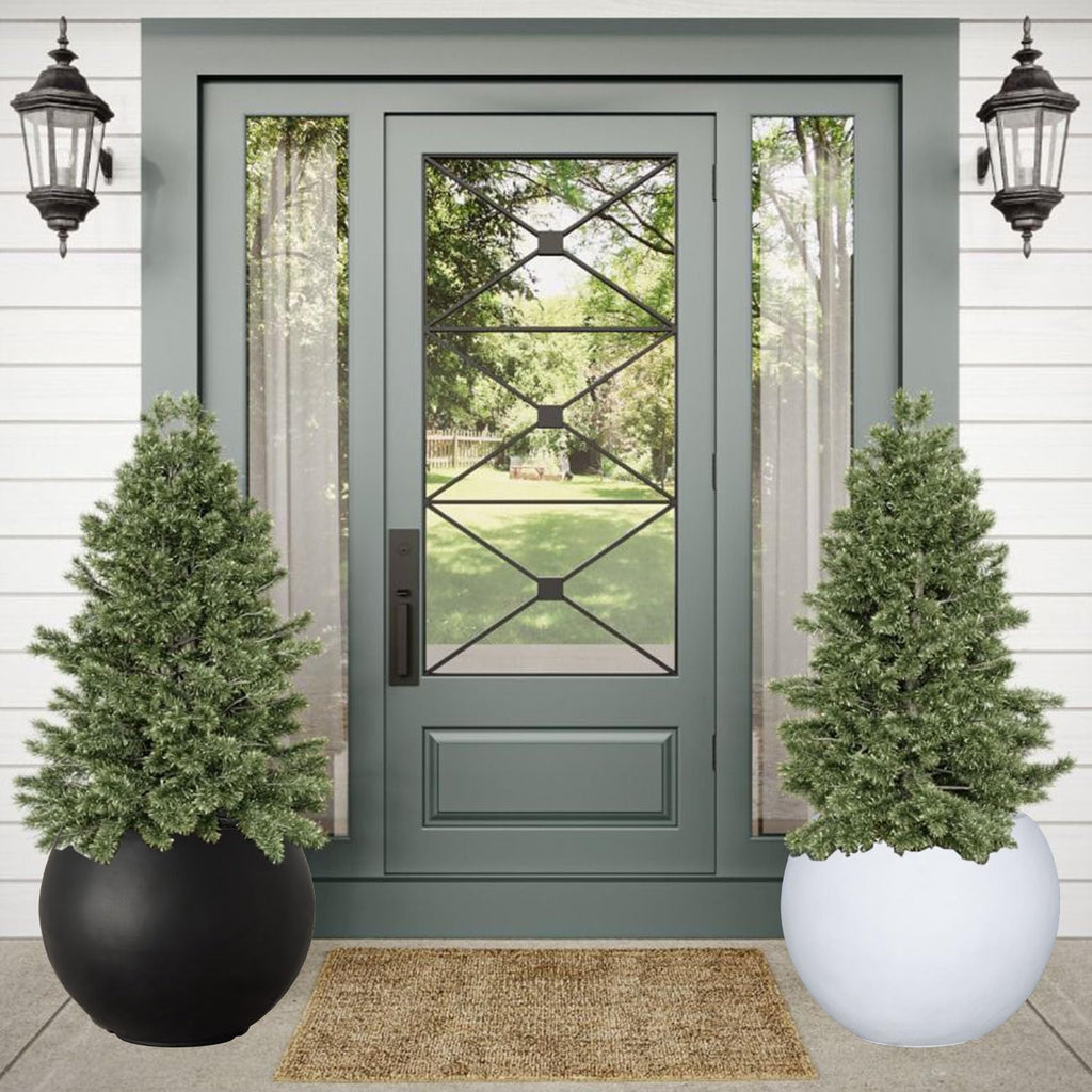 Panlaolao 17 H x 21' Dia (15' Pot Opening) Round Fiberstone Planter with Drainage Hole, White, Indoor/Outdoor Large Plant Pot for Home Patio Garden, Ideal for Large Plants