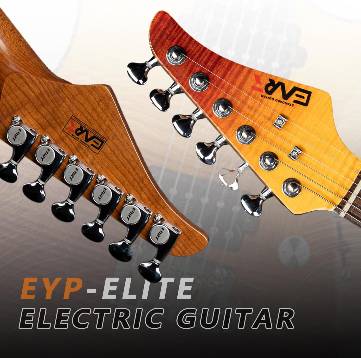 EART EYP-Elite Soild Body Electric Guitar with Roasted Mahogany Custom Artones-HBC115 Pickups NK-Arch-Top Body,Gloss Electric Guitar