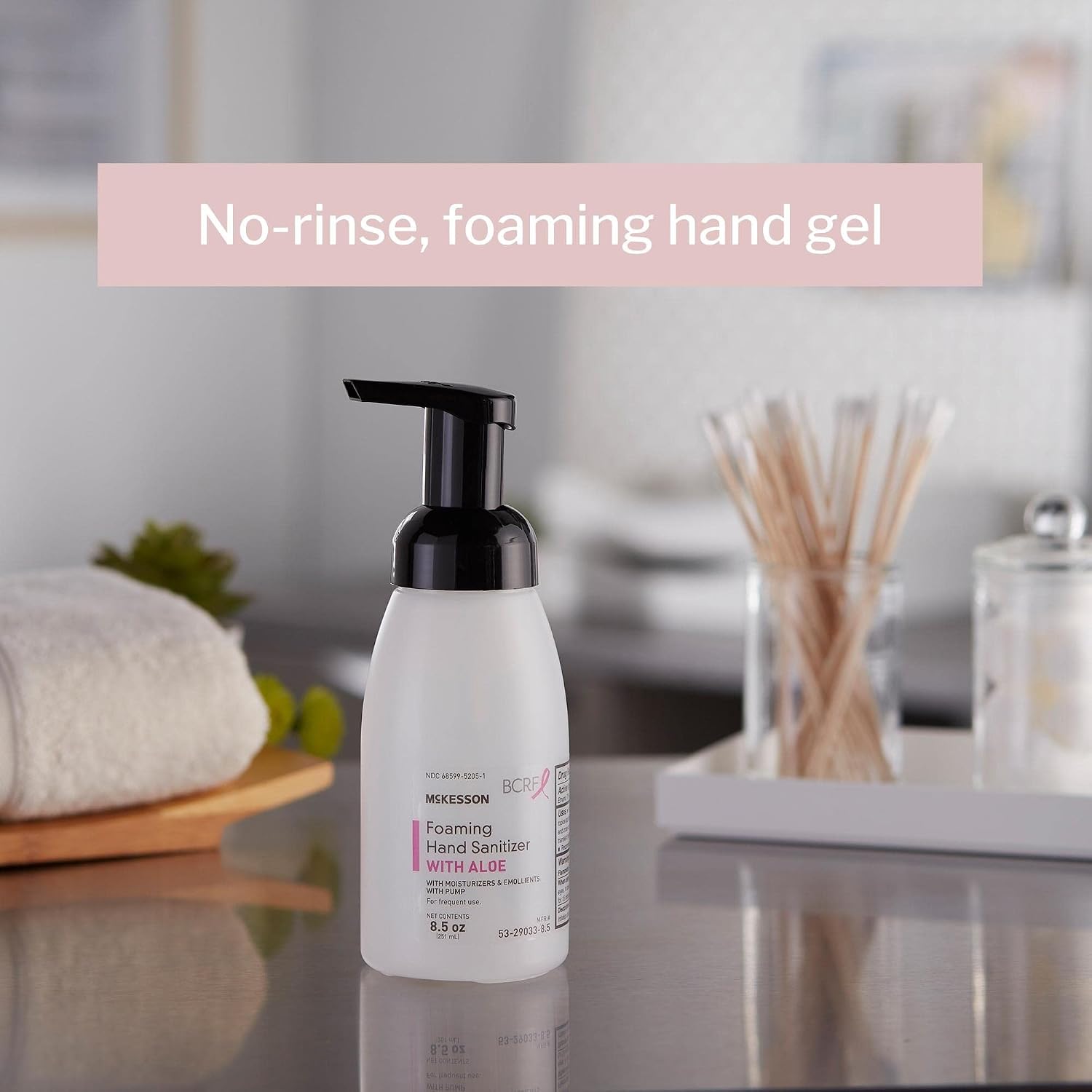 McKesson Foaming Hand Sanitizer with Aloe, 8 1/2 oz Pump Bottle [Pack of 24] - Bulk, 70% Ethyl Alcohol, Spring Water Scent, No-Rinse Foam with Vitamin E and Moisturizers