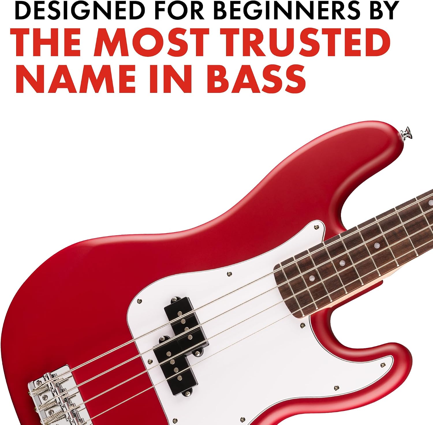 Fender Squier Debut Series Precision Bass Guitar, Beginner Guitar, with 2-Year Warranty, Includes Free Lessons, Dakota Red with Matte Finish