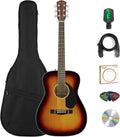 Fender CC-60S Solid Top Concert Acoustic Guitar - 3-Color Sunburst Bundle with Gig Bag, Tuner, Strap, Strings, Picks, and Austin Bazaar Instructional DVD