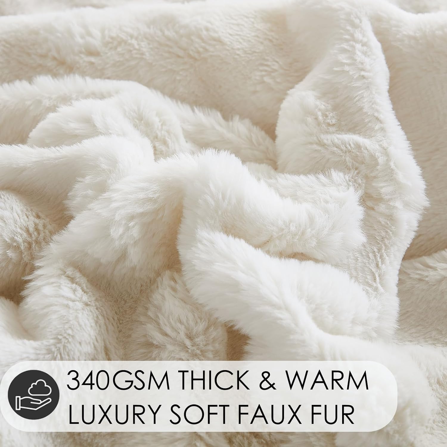 Bedbay White Faux Fur Comforter Set King Size Plush Fluffy Comforter Winter Bedding Set 3 Pcs Soft Cozy Warm Winter Quilts King Size Smoofy Velvet Bubble Rabbit Fur Fuzzy Comforter Luxury Bedding Set