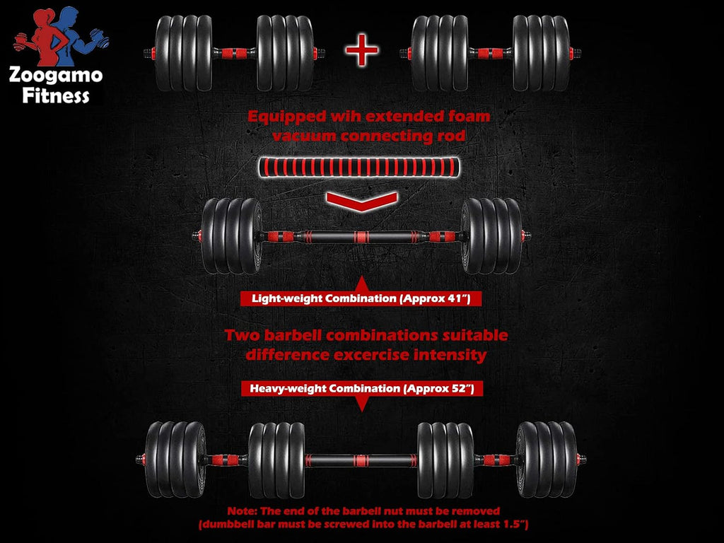 2021 Adjustable Dumbbells Set Weight to 88Lbs / 110Lbs, Free Weight with Connecting Rod Used As Barbell, Ab Roller for Home Gym Work Out Training Fitness Equipment All-Purpose