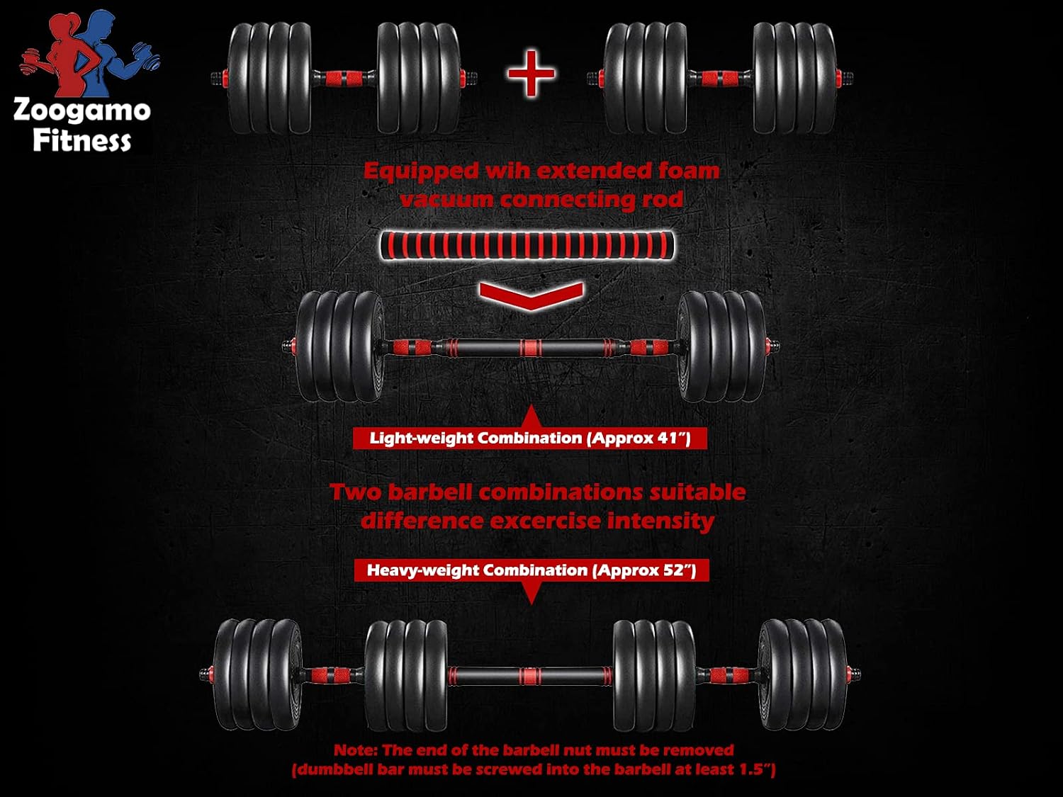 2021 Adjustable Dumbbells Set Weight to 88Lbs / 110Lbs, Free Weight with Connecting Rod Used As Barbell, Ab Roller for Home Gym Work Out Training Fitness Equipment All-Purpose