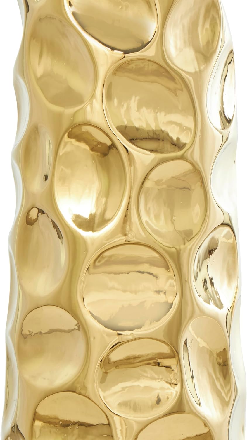 Deco 79 Ceramic Geometric Decorative Vase Bubble Centerpiece Vase with Concaved Circles, Flower Vase for Home Decoration 8' x 8' x 39', Gold