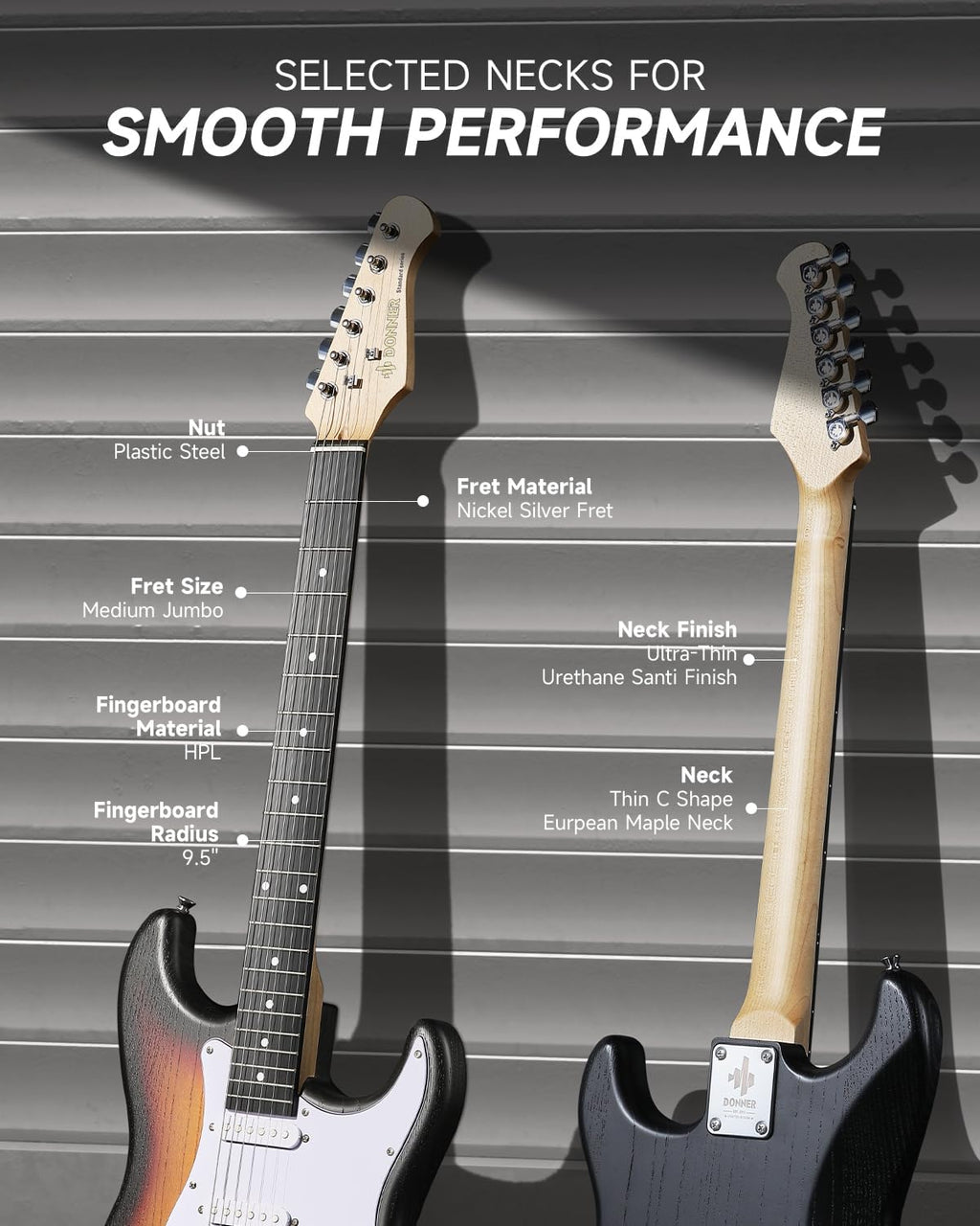 DONNER DST-80 Electric Guitar 39' Beginner Electric Guitar Kit with Amp, Classic SSS Pickup Complete with Gig Bag, Tuner, Capo, Strap, Picks, and Free Online Lessons