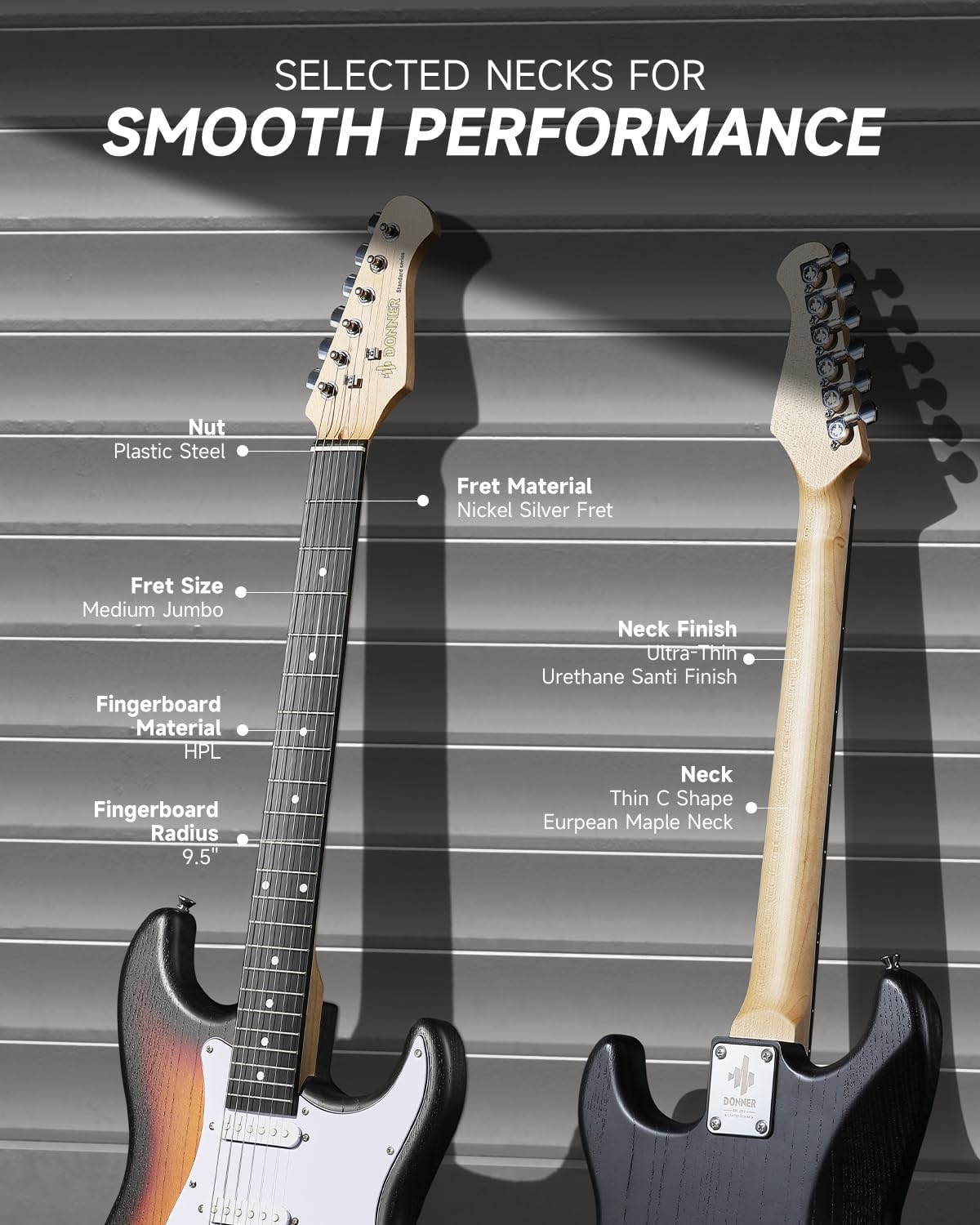 DONNER DST-80 Electric Guitar 39' Beginner Electric Guitar Kit with Amp, Classic SSS Pickup Complete with Gig Bag, Tuner, Capo, Strap, Picks, and Free Online Lessons