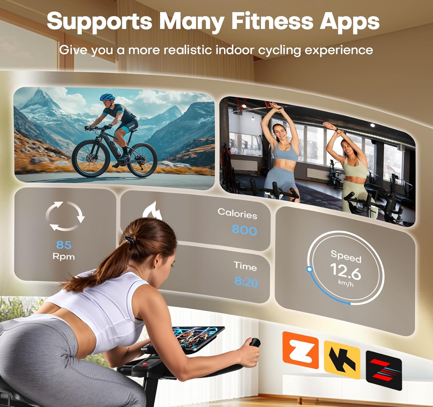 Exercise Bike, CHAOKE Quiet Adjustable Magnetic Resistance Stationary Bike for Home Cardio with App Compatible, 350LB Weight Capacity Indoor Cycling Bike with Comfortable Seat & Digital Display