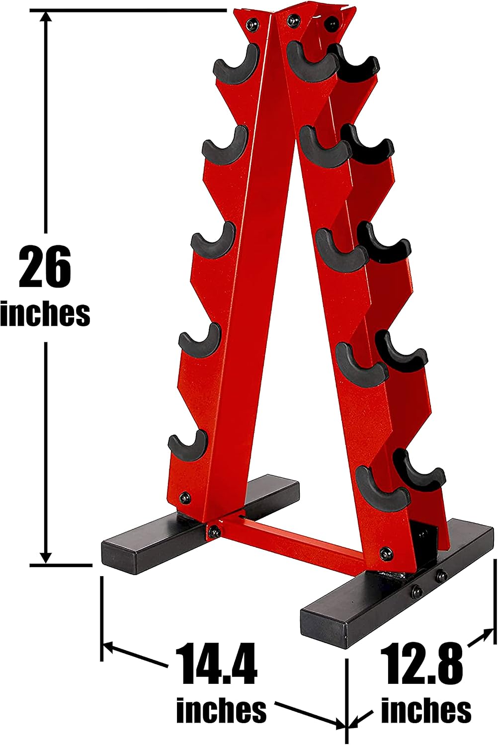 WF Athletic Supply 5-25Lb Rubber Coated Hex Dumbbell Set with A Frame Storage Rack Non-Slip Hex Shape for Muscle Toning, Strength Building & Weight Loss - Multiple Choices Available