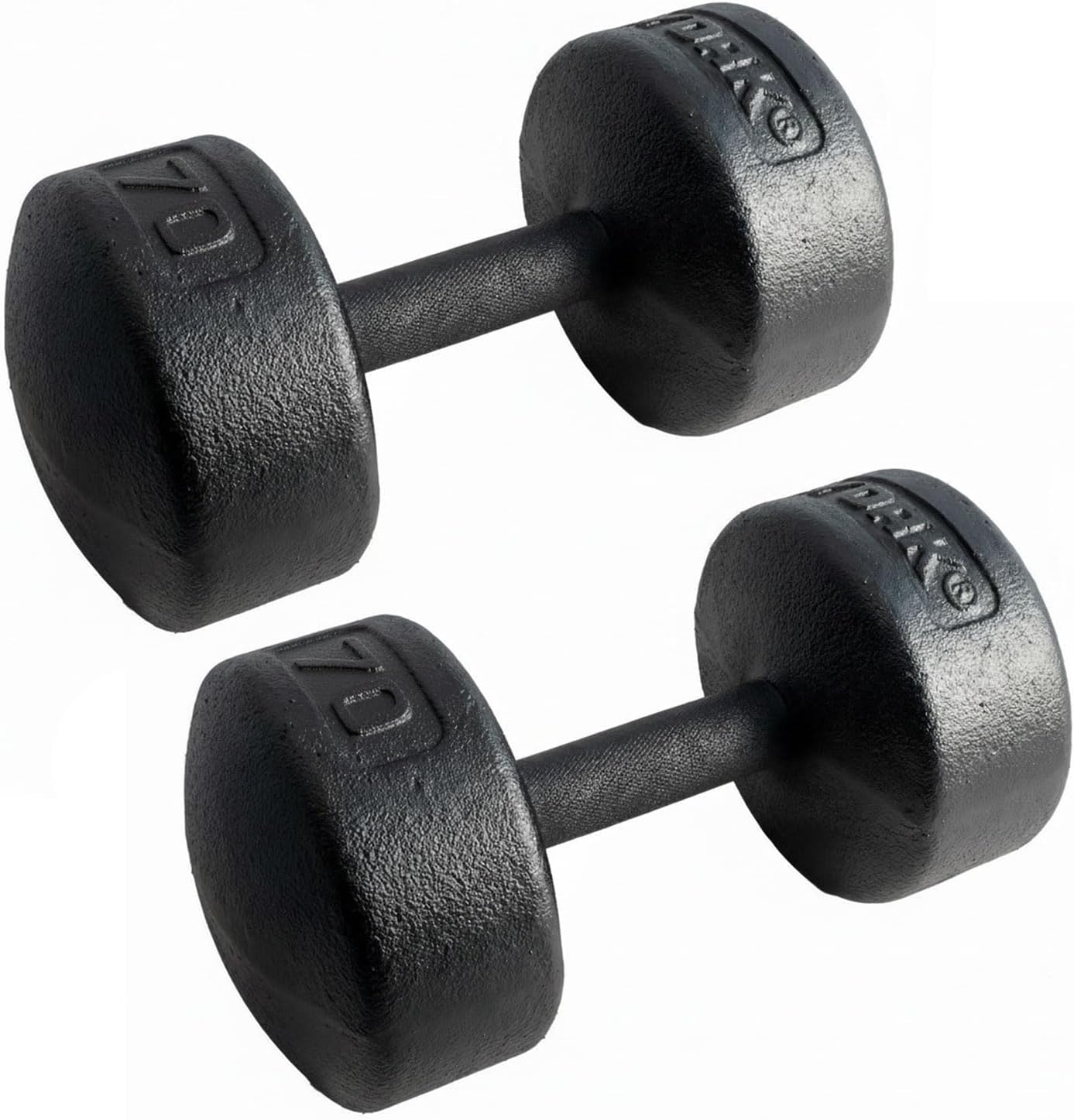 Legacy Solid Round Dumbbell Black – Heavy Duty Cast Iron Hand Weight with Knurled Ergonomic Grip for Strength Training, Muscle Toning, Home Gym Workout – 5 lb to 150 lb In Single & Pair