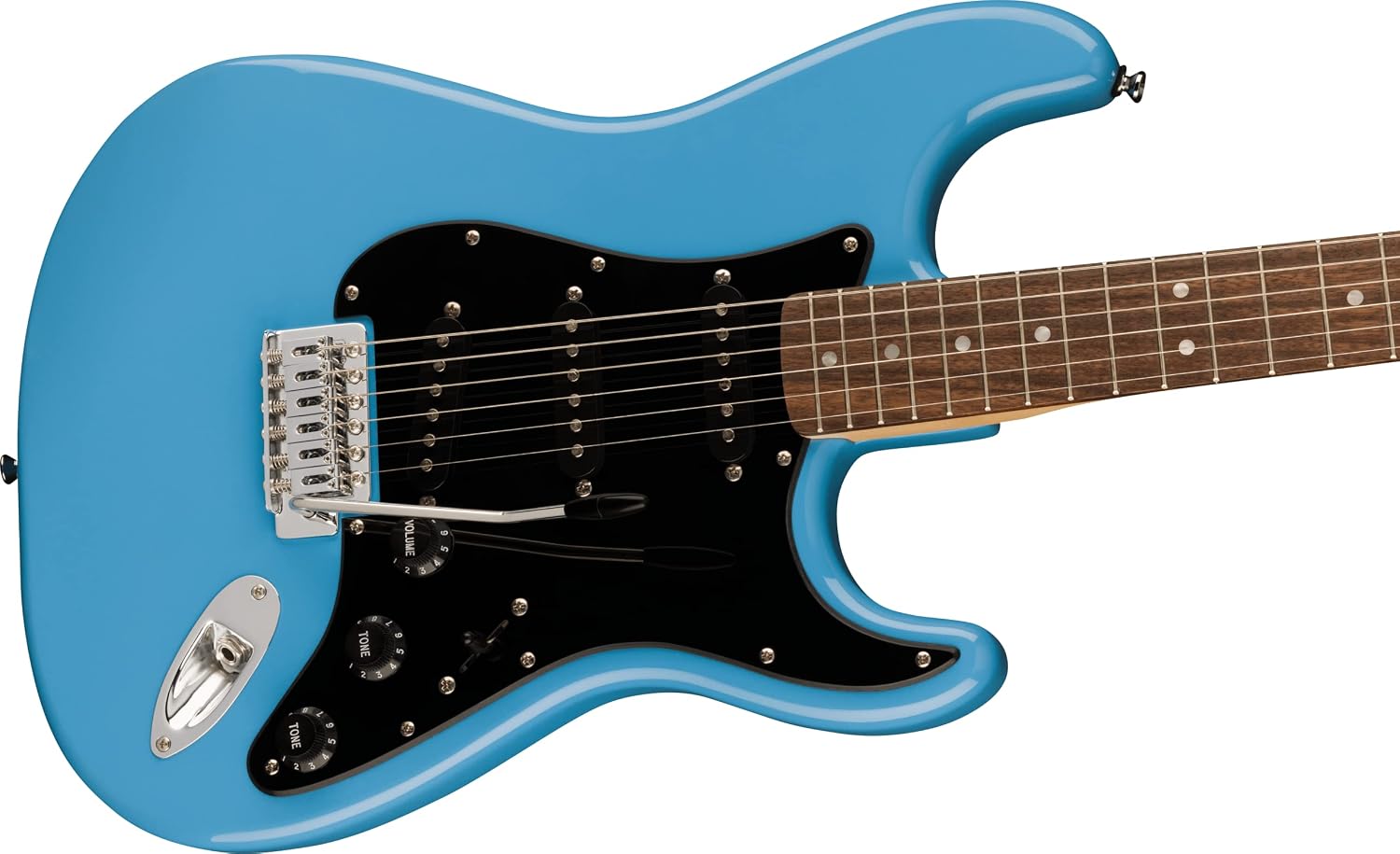 Squire Sonic Stratocaster Electric Guitar, California Blue, Laurel Fingerboard, Black Pickguard