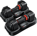 1 pair AD-06 10-speed 25LBS adjustable dumbbells （Black）