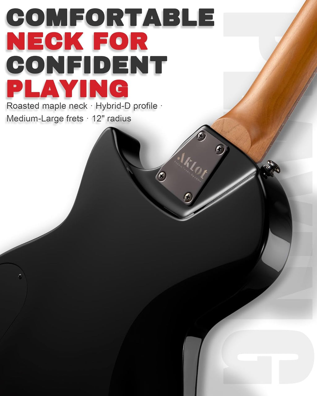 AKLOT 24-Fret Electric Guitar Kit – Single Cut (LP Style), Modern Playability with Coil-Split Humbucker Pickups, Essential Accessories Included, Inferno Burst
