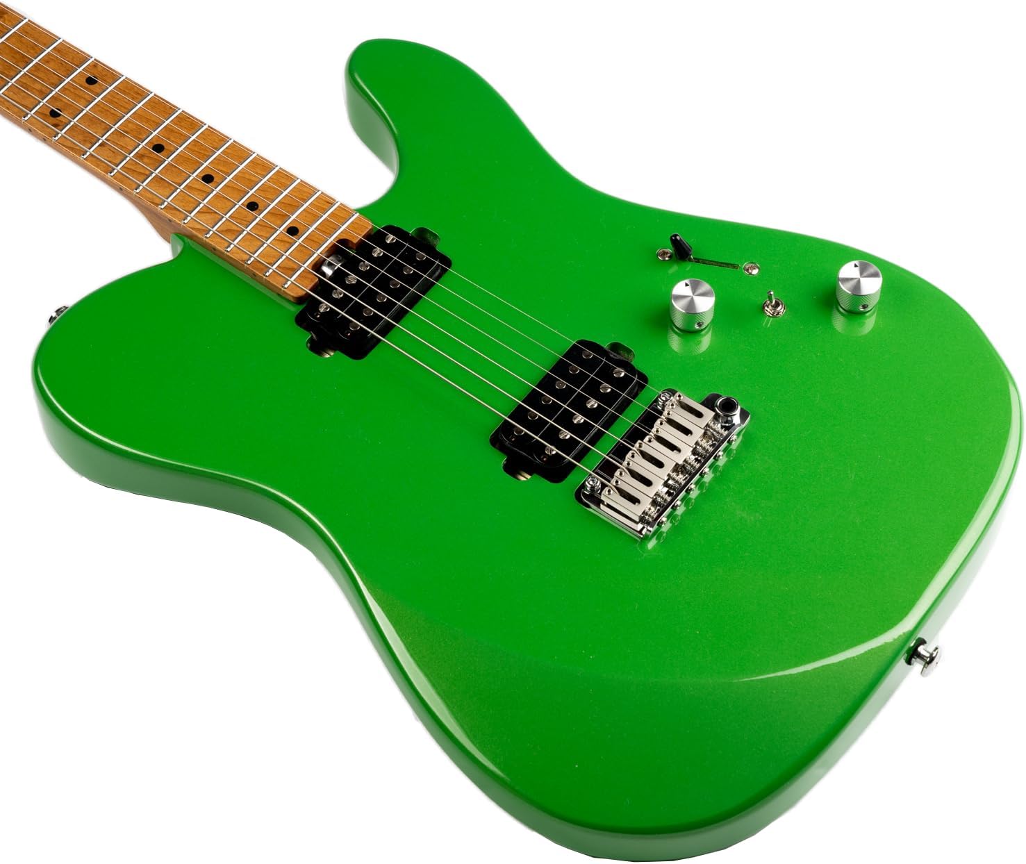EART TL-380 6 String Solid-Body Electric Guitar Roasted Mahogany Body Maple Neck, Available in Gloss Finishes,Right