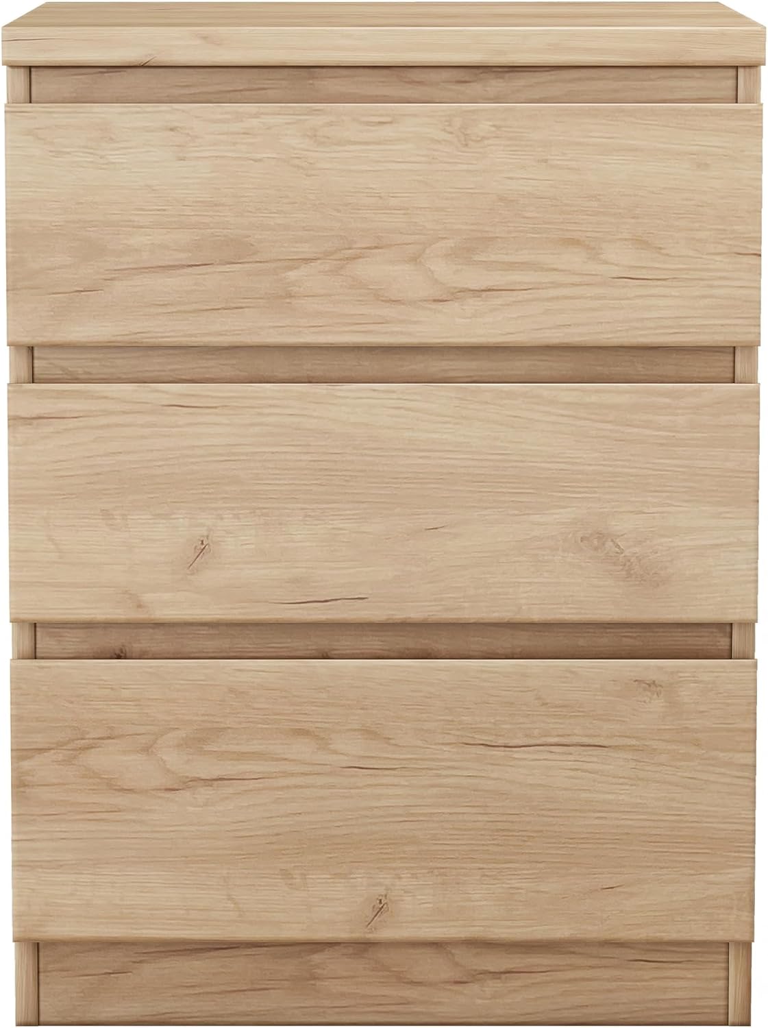 Nightstand with Drawers, Bedside Table with Drawers, Sofa Side Table Storage Cabinet, Night Stand for Bedroom Living Room (1, 3 Drawers Nature)