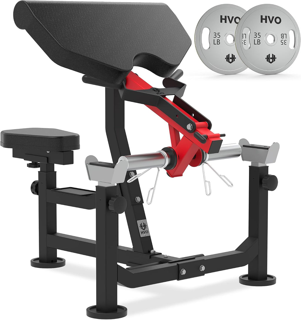 HVO Preacher Curl Bench Bicep Machine: Preacher Curl Machine 3 in 1 Arm Bicep Tricep Curl Machine Dumbell Barbell Bicep Station Equipment Workout