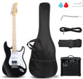 GLARRY Electric Guitar, 39' Full Size Electric Guitar Kit with HSS Pickup Coil Split for Beginner, 20W Amp and Accessories Pack Guitar Bag (Black)