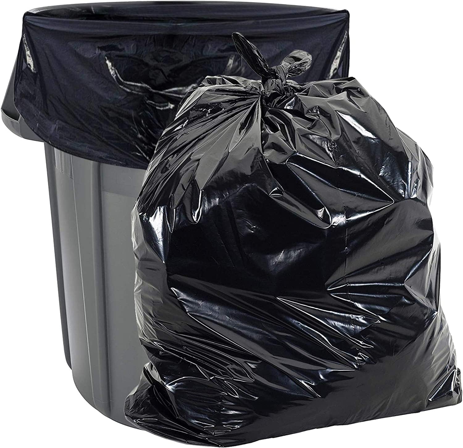 Aluf Plastics Heavy Duty 55 Gallon Trash Bags 1.5 MIL equivalent Industrial Strength Plastic 35' x 55' for 50-55 Gal Cans -Fits Toter,Carlislie Bronco (1 Pallet of 140 Cases, 7000 Count Total)