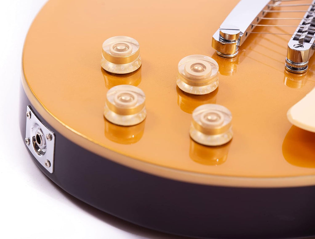 Grote Guitar Metallic Paints Solid Body Electric Guitar with Gigbag Picks (Yellow)