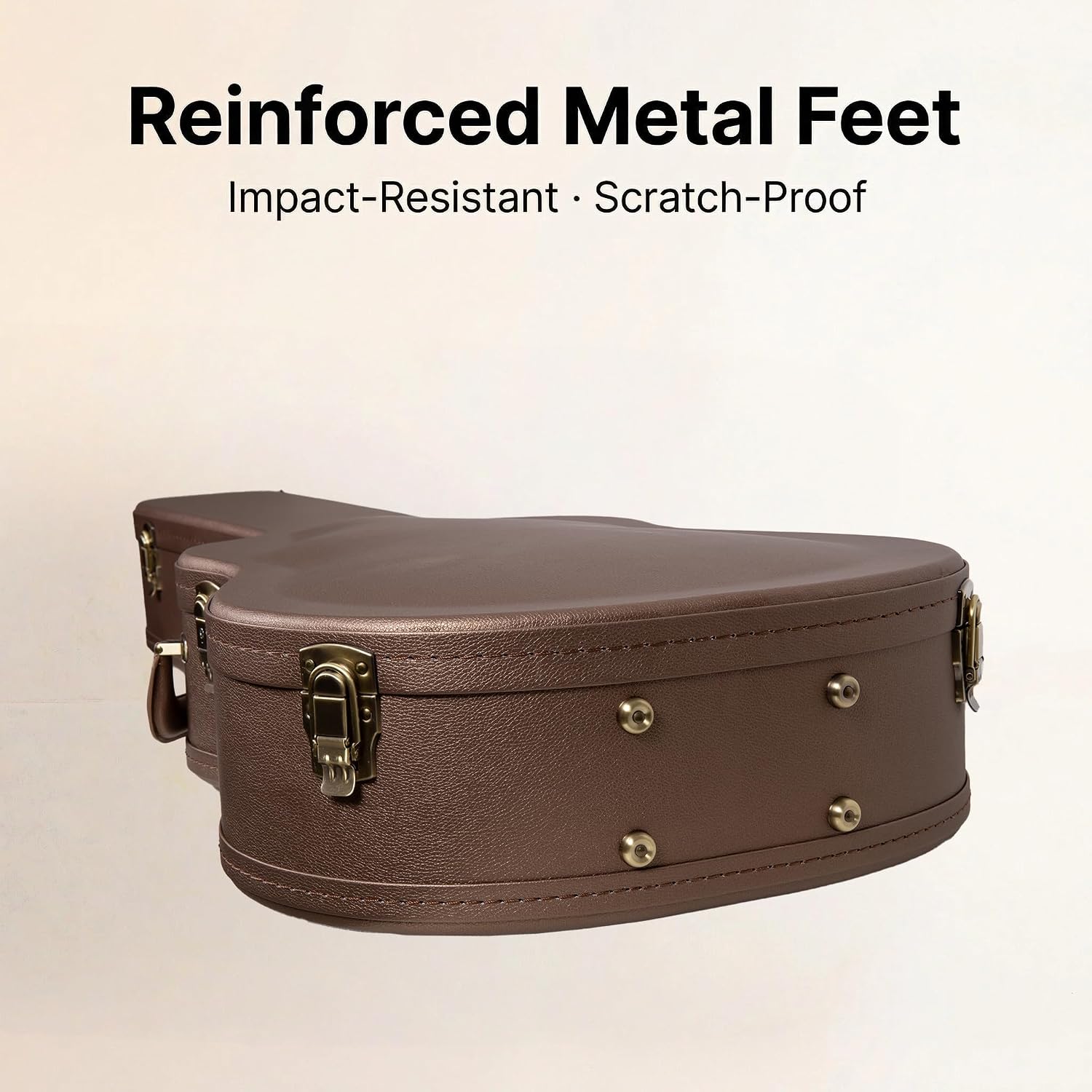 Crossrock Wooden Electric Guitar Case for 335 Style Semi-Hollow | Chocolate Brown Faux Leather, Purple Velvet Interior, Lock – Designer Series(CRW520SACB)