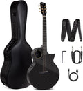 Enya X4 PRO Carbon Fiber Acoustic Electric Guitar, 41-Inch Full Size Cutaway Design, AcousticPlus Pickup System with Built-in Effects & Tuner, Includes Deluxe Hard Case, Leather Strap, Cable
