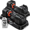 Rendpas Adjustable Dumbbells Set of 2, 5-in-1/10-in-1/16-in-1 Quick-Lock Hand Weights 25/55/80 lbs Pair, Anti-Slip Handle Free Weights Set for Home Gym Strength Training for Men Women