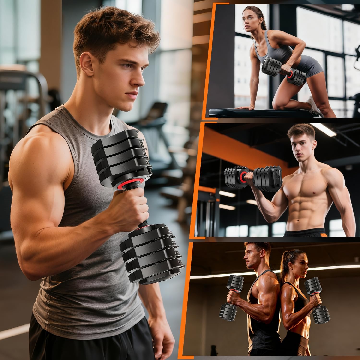 22.5lbs Adjustable Dumbbells, 5-in-1 Design for Full Body Workout, Space-Saving & Safe for Home Gym, Ideal for Beginners & Fitness Enthusiasts