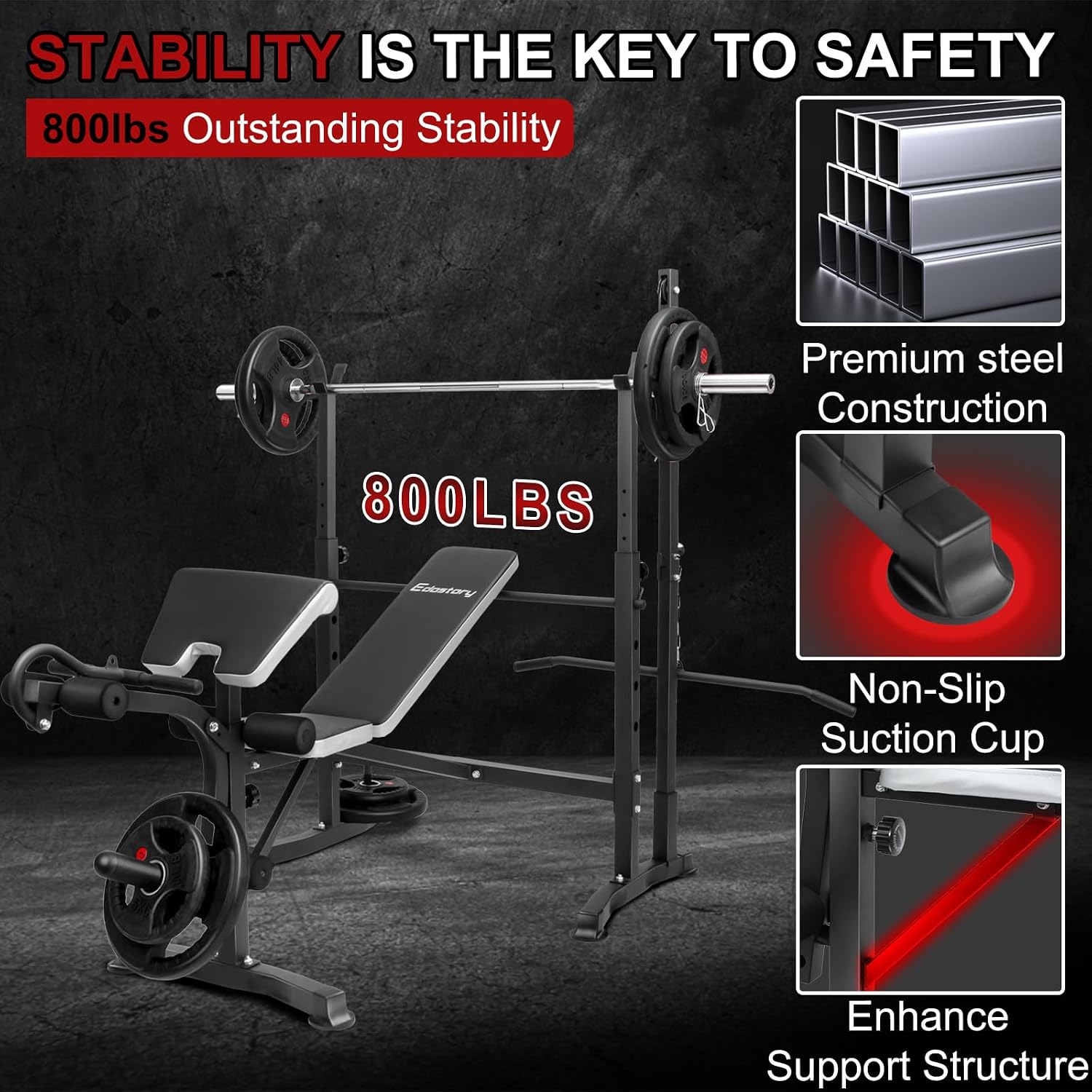 Olympic adjustable Weight Bench Set, Workout Equipment for Home Workouts, Bench Press with Preacher Curl, Leg Developer, Home Gym Full Body Workout