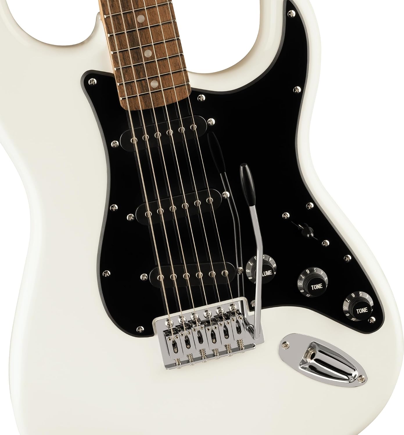 Fender Squier Sonic Stratocaster - Arctic White Bundle with Mustang Micro Headphone Amplifier, Instrument Cable, Tuner, Strap, Picks, and Austin Bazaar Instructional DVD
