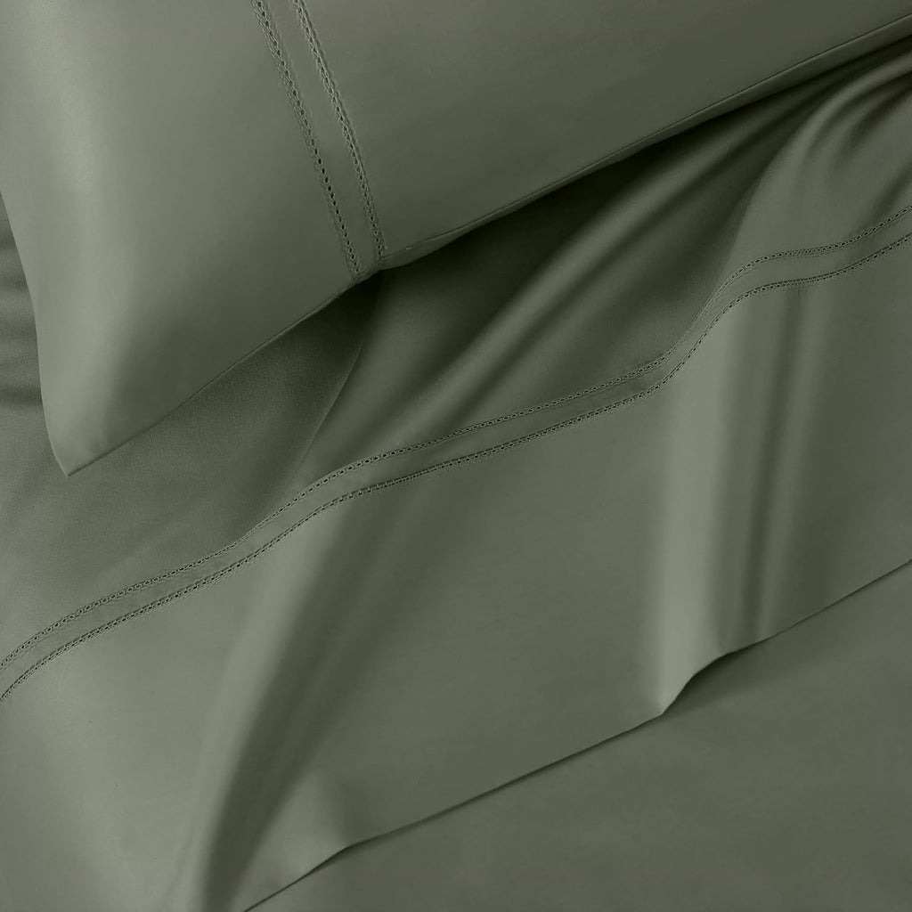 Pure Parima Yalda Sheet Set – 100% Certified Egyptian Cotton, Double-Hem Stitch, California King, Meadow