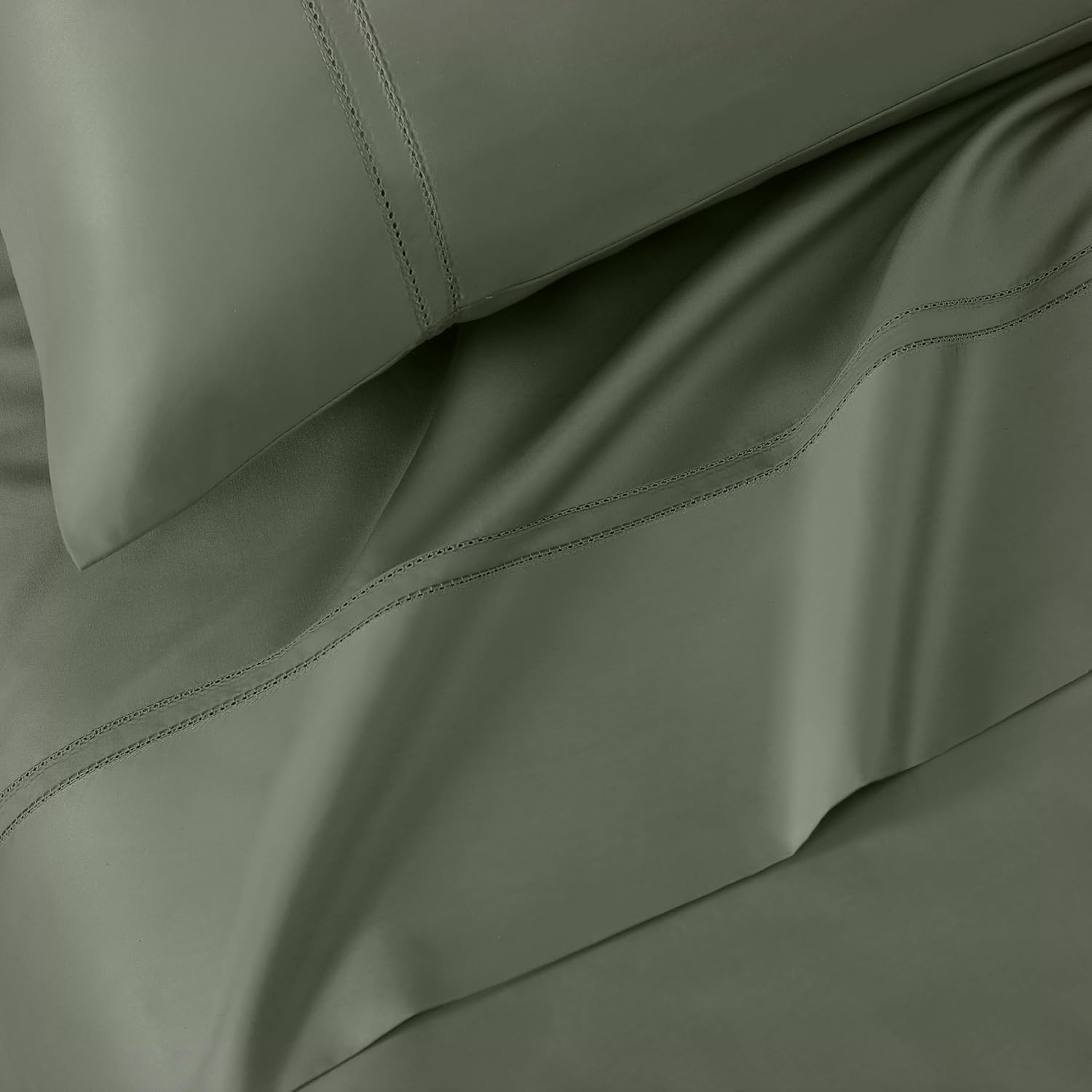 Pure Parima Yalda Sheet Set – 100% Certified Egyptian Cotton, Double-Hem Stitch, California King, Meadow