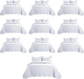 IR Imperial Rooms Queen Quilt Bedding Set (90' x 96') - Bulk Pack of 10 Wholesale for Hotels, Guest Bedroom & Airbnbs - Lightweight Microfiber Reversible Embossed Quilts Bedspreads (White)