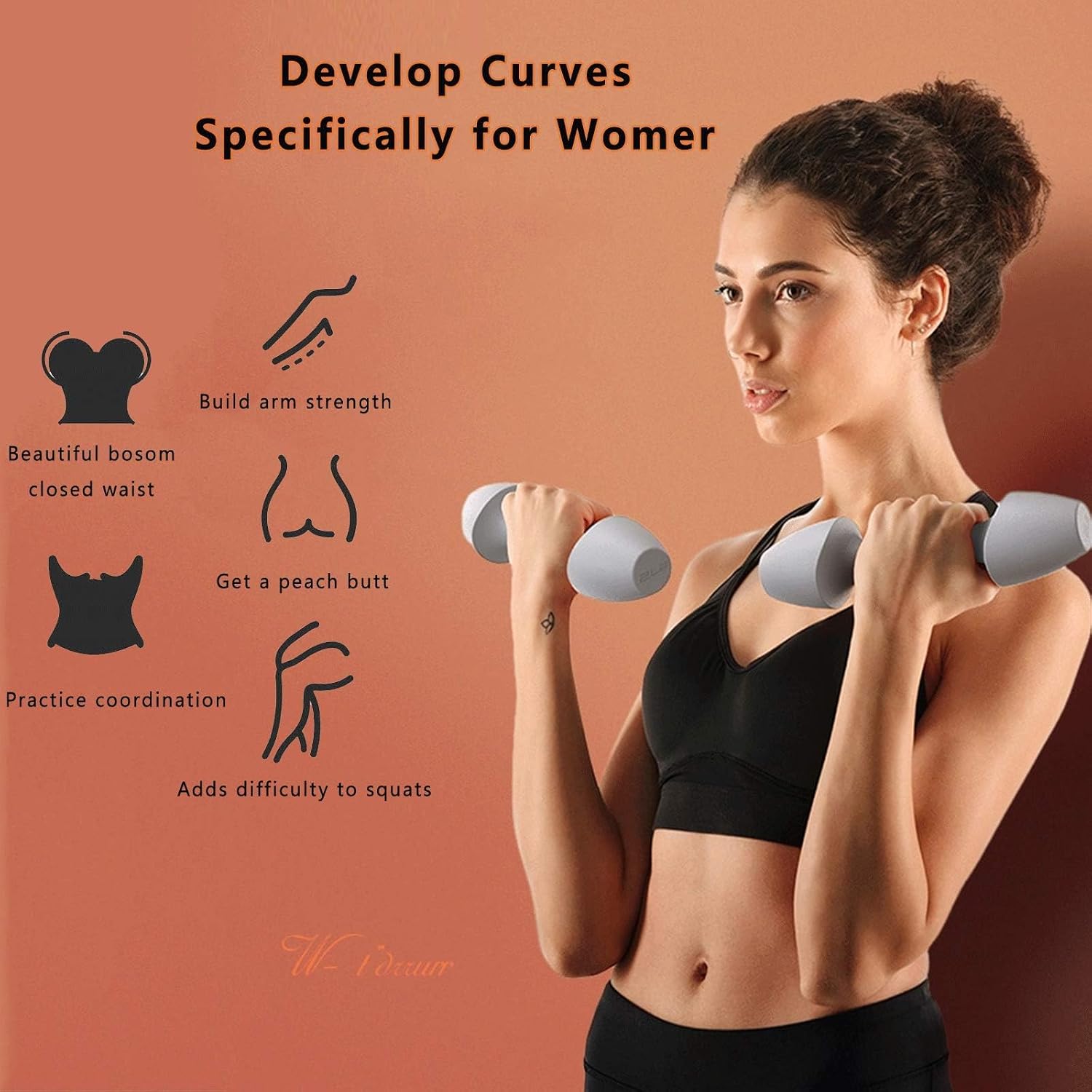 Dumbbells Set of 2, Silica Gel Dumbbell with Non-Slip Grip, Hand Weights for Gym Fitness Workouts,Strength Training,Weight Loss,2LB,Cyan