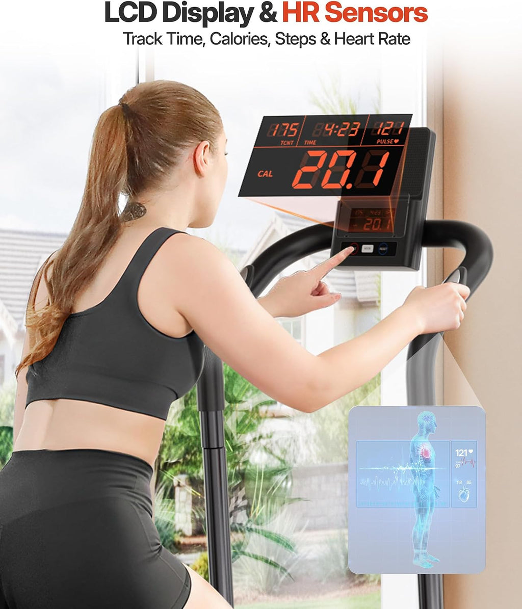 YOLEO Adjustable Resistance Stair Steppers for Exercise at Home, Folding Cardio Stairmaster with 3 Workout Modes & Oversized Pedal,90% Pre-Assembled Stair Climber with Handlebar for Full Body Workout